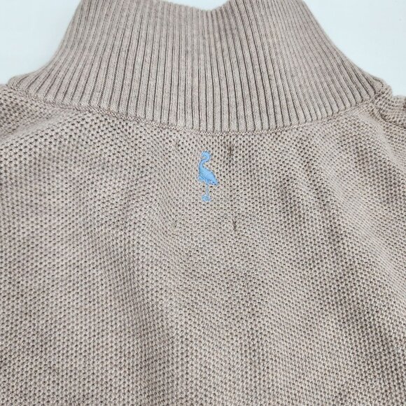 TailorByrd Men’s XL 1/4 Zip Sweater Beige Blue Trim Cotton Knit Pullover New - Picture 9 of 9